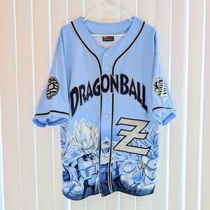 Dragon Ball Z, Vintage 2001, Baseball Jersey, Mens, XL TG, Blue Navy White